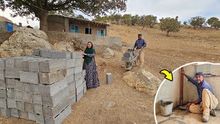 🔥🏠Continuing the hard work and securing the interior of Taban's house; a step towards a better life!