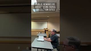 Public Reminders About Using Rural Collection Sites