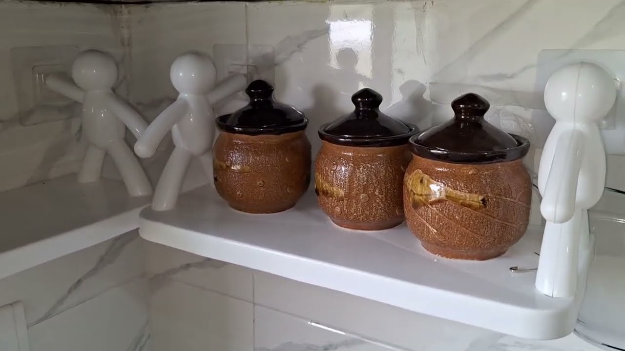 floating shelf wall mounted multipurpose shelf // plastic storage Rack & Stand No Drill Shelf Holder