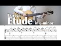 Francisco Tárrega - Etude in e-minor | TAB
