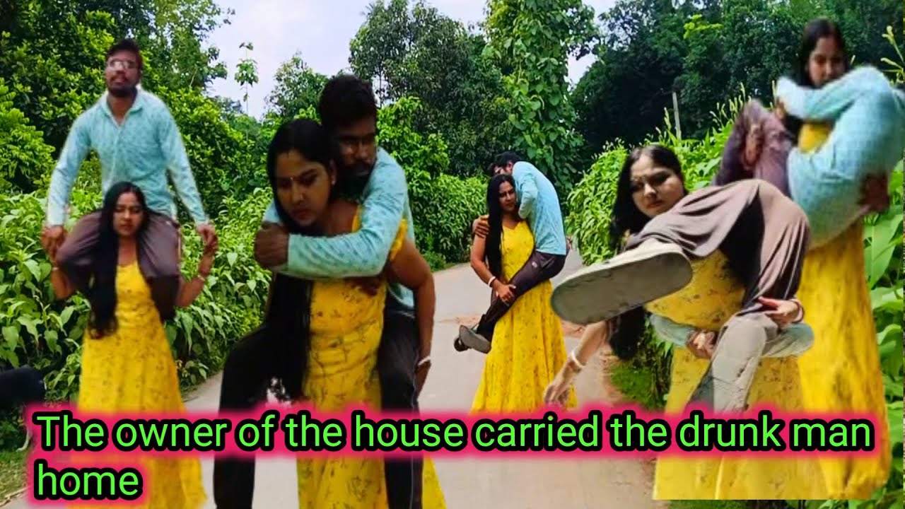 The owner of the house carried the drunk man home.acting with lift carry/story with lift carry.