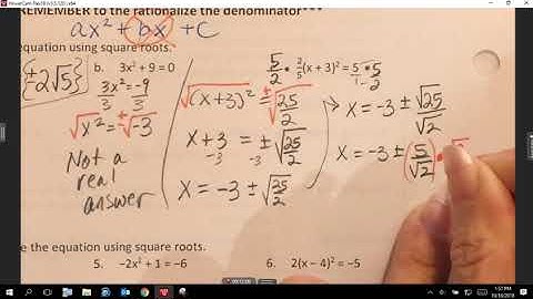Alg 2 3 1 3 3   Complete the Square Notes
