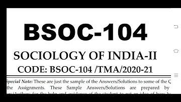 BSOC 104 IGNOU SOLVED ASSIGNMENT 2020-21