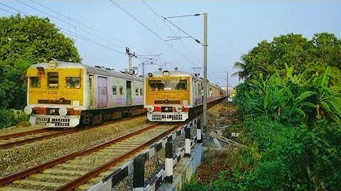 The Wonderful Crossing : Single Wind Shield EMU Local Train Crossing With ONOL Faced EMU Local Train