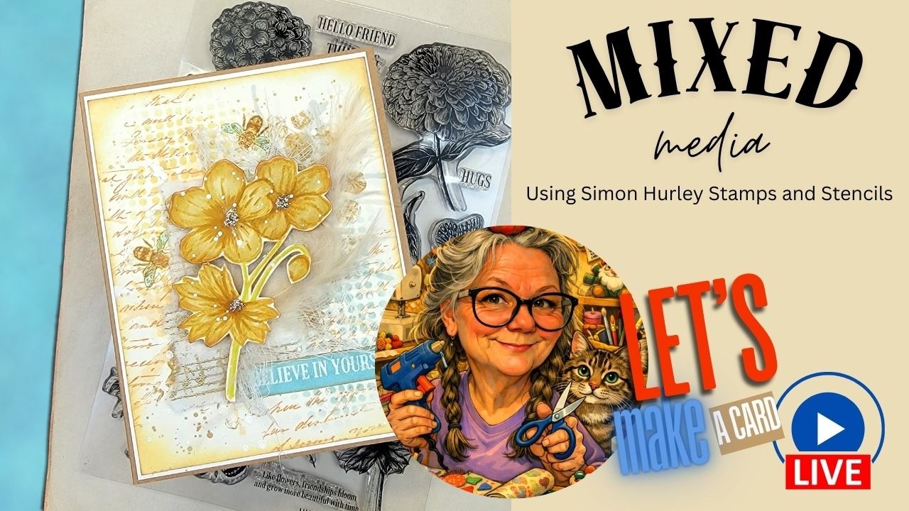 Mixed Media using Simon Hurley Stamps and Stencils