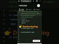 😎👉 Destructuring In JavaScript