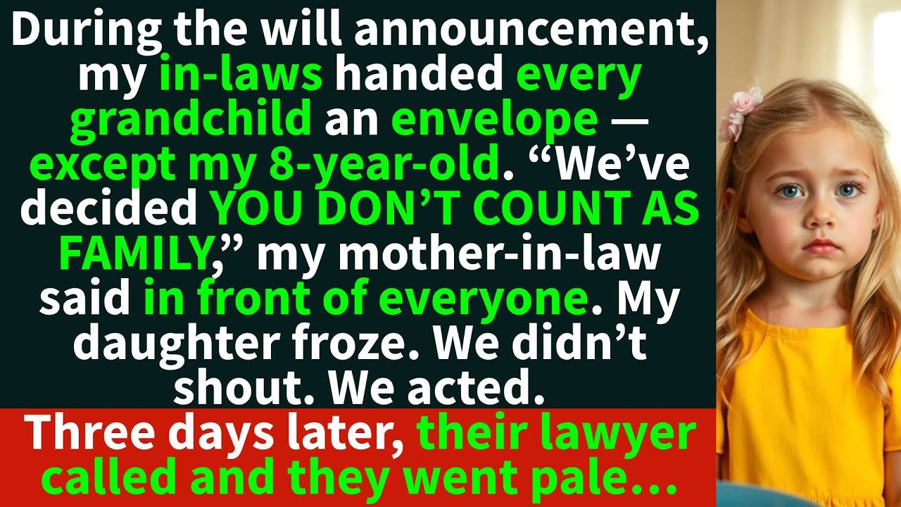 “We’ve decided you don’t count as family,” my in-laws told my 8-year-old in front of everyone…