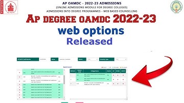 OAMDC 2022 Web Options Latest Updates | AP Degree 2022 Web Options Released | OAMDC 2022 | AP Degree