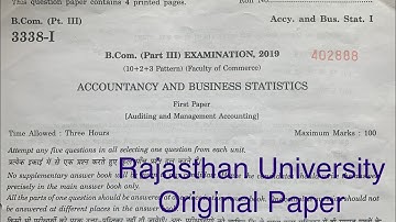 B.com 3rd year exam paper 2019 (Auditing and Management Accounting) | Dr. Ruchi Khandelwal