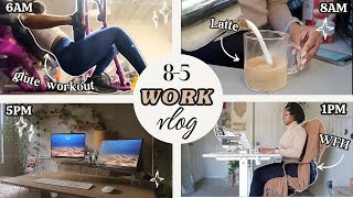 Day in the life working 8-5 (*realistic* morning routine, healthy meals & black woman fitness)