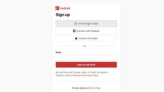Sidee la isaga diiwaangeliyaa Todoist. screenshot 1