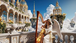 Golden Dawn Courtyards | 4K Heavenly Architecture & Soft Harp Background Ambience screenshot 4