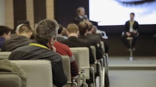 The Speaker Tells The Interesting Speech At Large Business Conference | Stock Footage - Videohive