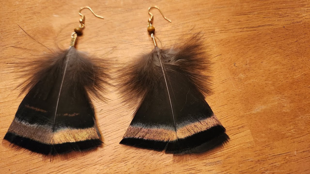 Making Turkey Feather Earrings YouTube