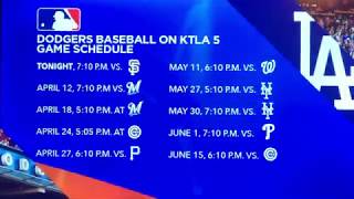 Ktla 5/spectrum sportsnet l.a. “access sportsnet: dodgers” pregame
show open april 2, 2019