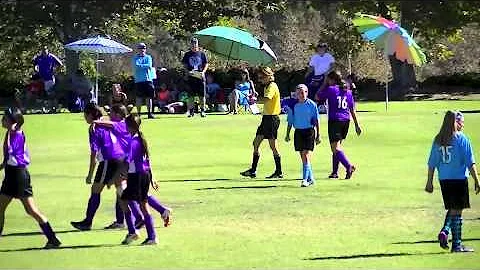 Angela's goal 10-27-12 Funky Monkeys vs Party Crashers AYSO U12 girls