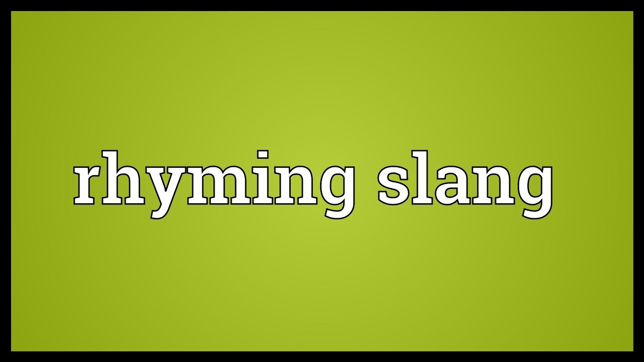 Rhyming slang Meaning YouTube