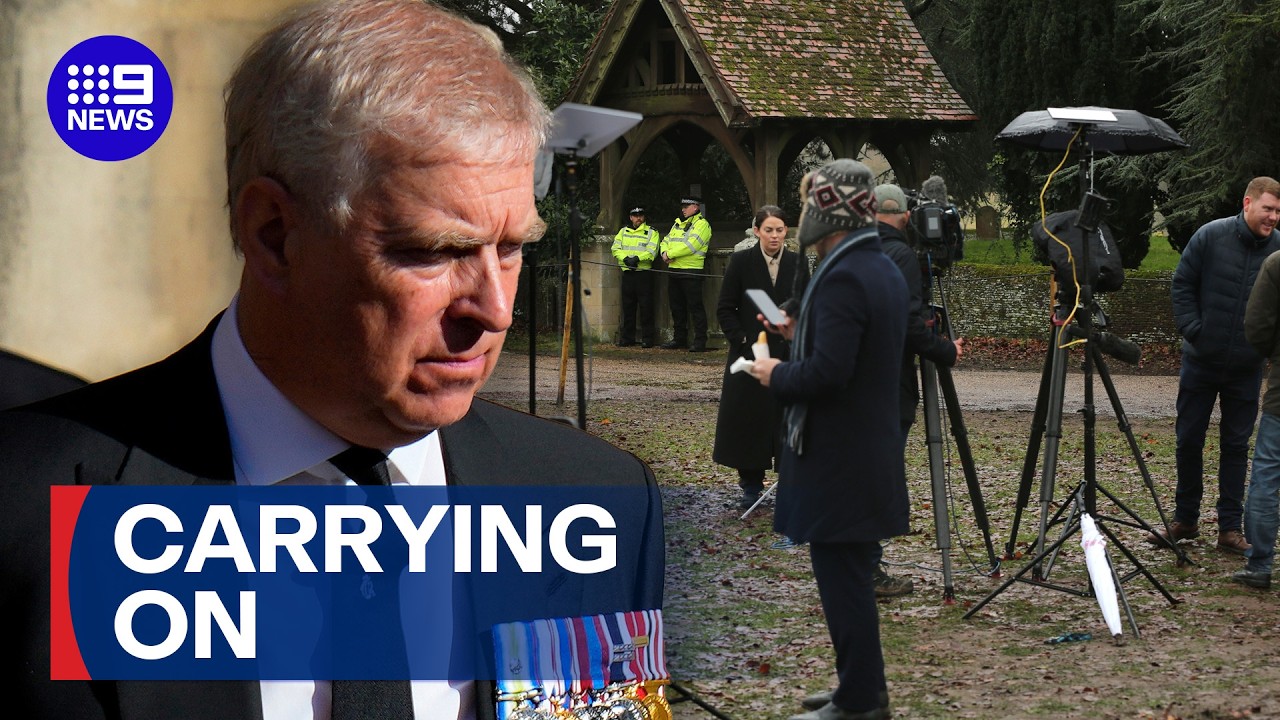 Princess seen for first time since Andrew Mountbatten-Windsor's arrest | 9 News Australia