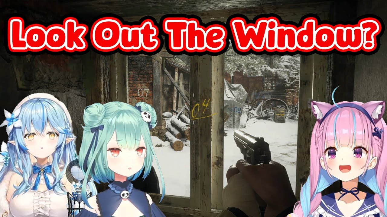 [Hololive] Реакция всех на скример в окне Resident Evil 8 Village Часть 3 [Eng Sub]