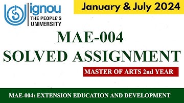 MAE-004 SOLVED ASSIGNMENT 2024 II MASTER OF ARTS (EDUCATION) 2nd YEAR
