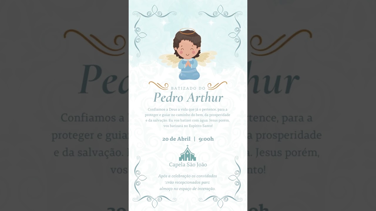 Convite Batizado Menino - Conviday Digital Animado