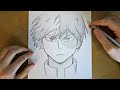 How to draw shoto todoroki  my hero academia  anime boy drawing tutorial  step by step 