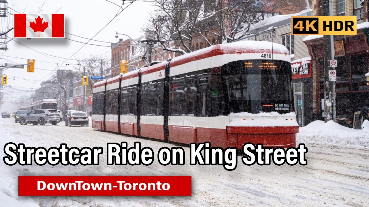 Snowy Day in Downtown Toronto | Streetcar Ride to King Street