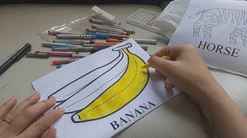 Dạy bé tô màu quả chuối # color the banana