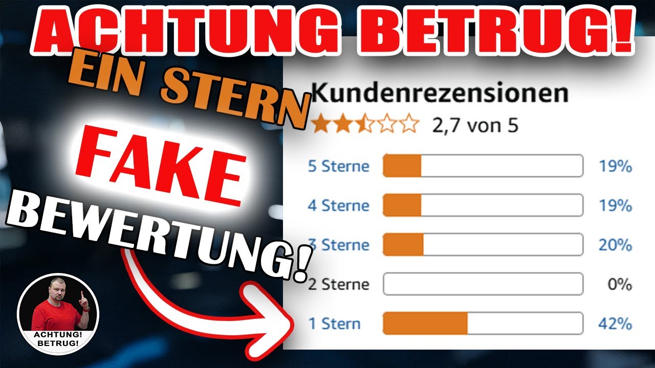 Neue Betrugsmasche bei Amazon mit Fake 1-Sterne-Bewertung!⭐😥