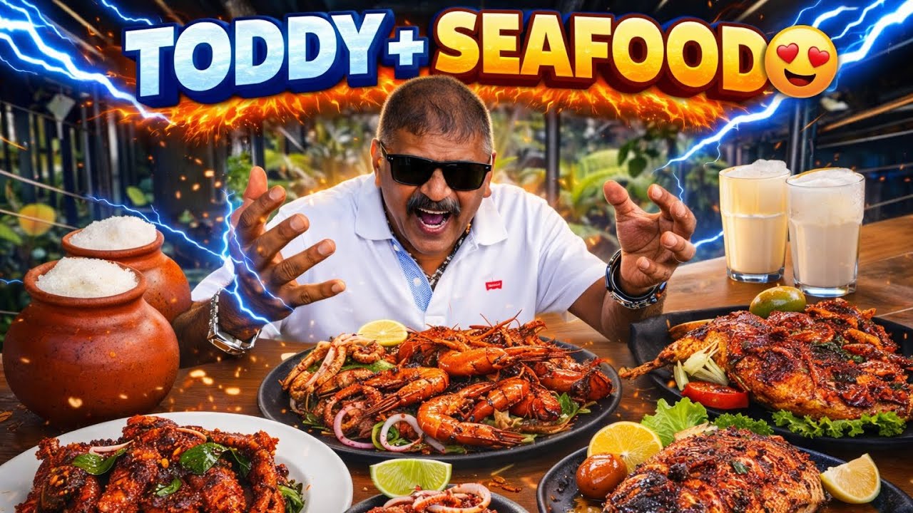 Kerala Toddy Shop Food 🤯 | Sea Food Platter Experience | Fresh Coconut Toddy in Kerala