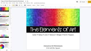 Elements of Art Interactive Worksheets: Color