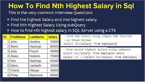 How to find nth highest salary in sql ? #sql #interview