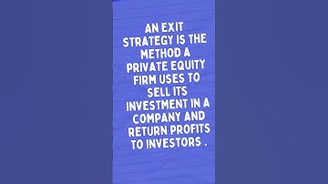 Exit Strategy in Private Equity #privateequity101 #investment #investorfirst