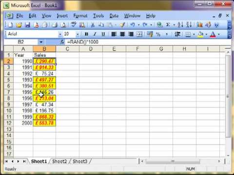 AM 4112 Conditional formatting Microsoft Excel 2003