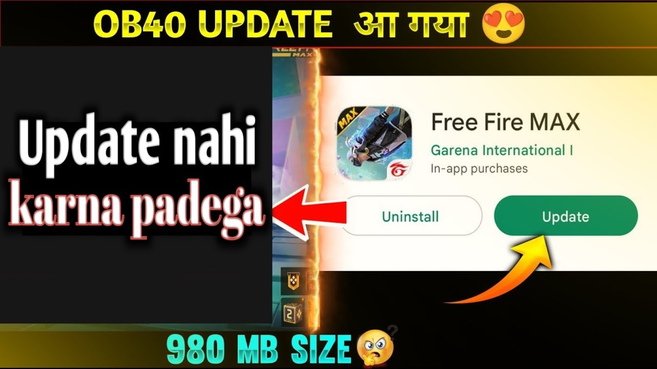 OB40 update free fire | Free Fire OB40 update full details | 31 May new update free fire