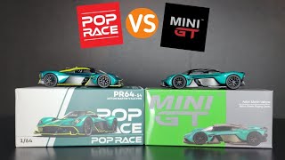 Mini GT vs Pop Race!! Aston Martin Valkyrie - Comparison