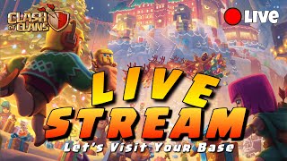 🔴 Coc Live: Clan War-Road To Max | Live Base visiting | Road To 1.5k (clash of clans)