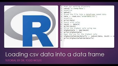 R Tutorial 9: Loading a csv into a data frame and working with a dataset