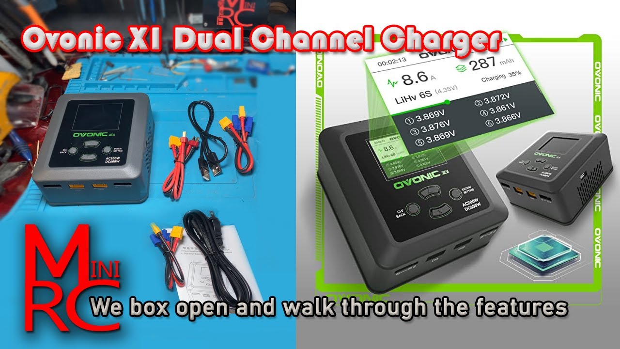 OVONIC D15 Lipo Akku Ladegerät Dual Channel Ladegerät 1.2A 15W für 1S-3S LiPo Life LiHv Akku Ladegerät