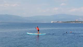 Fun Summer watercolour painting on the beach in Patras Greece.