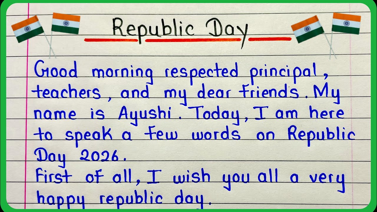 Best speech on Republic Day in English | Republic Day speech 2026  | 26 January speech in English 