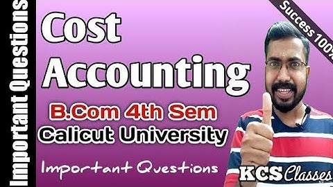 Cost Accounting|Important Questions|Calicut University Bcom 4th Semester