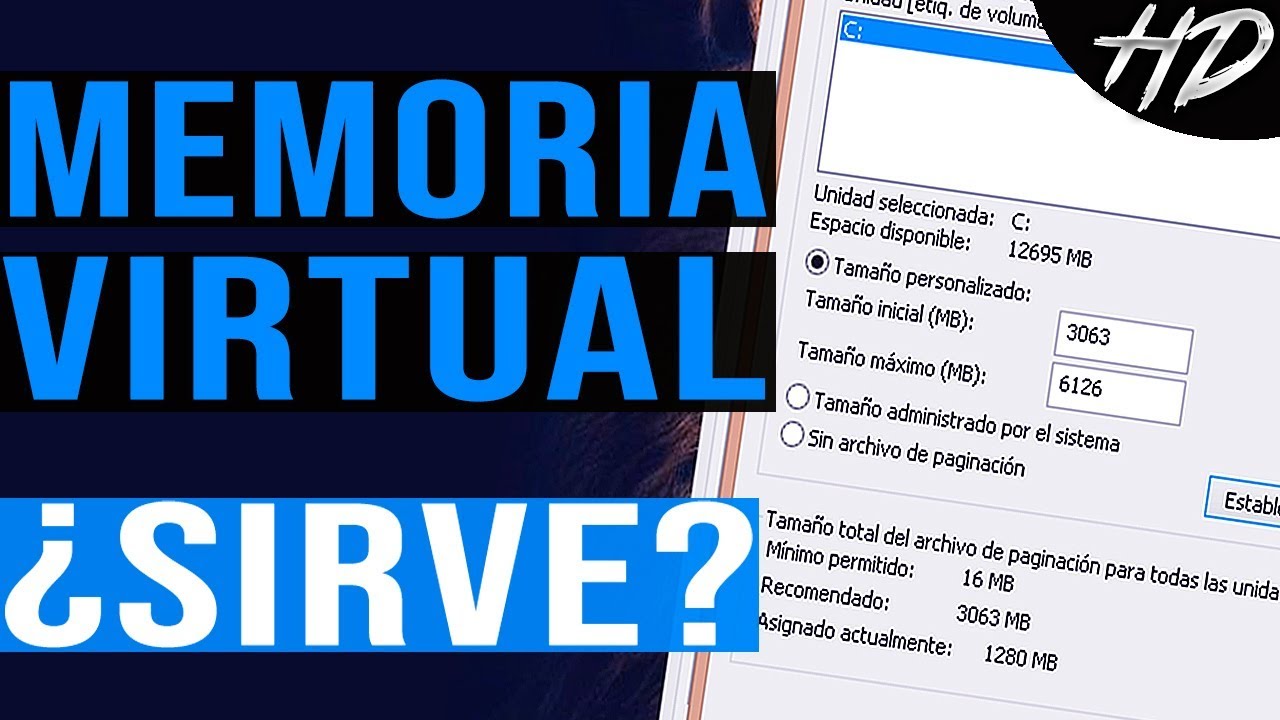 MEMORIA VIRTUAL DE WINDOWS ¿Optimiza el rendimiento de la PC? + Cómo  CONFIGURARLA CORRECTAMENTE - YouTube