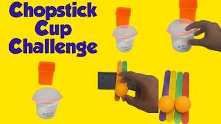 😲 Chopstick Cup Challenge : Place the ball inside the cup in 30sec 😁 Is it paossible? 🔥 ThoughtToSay