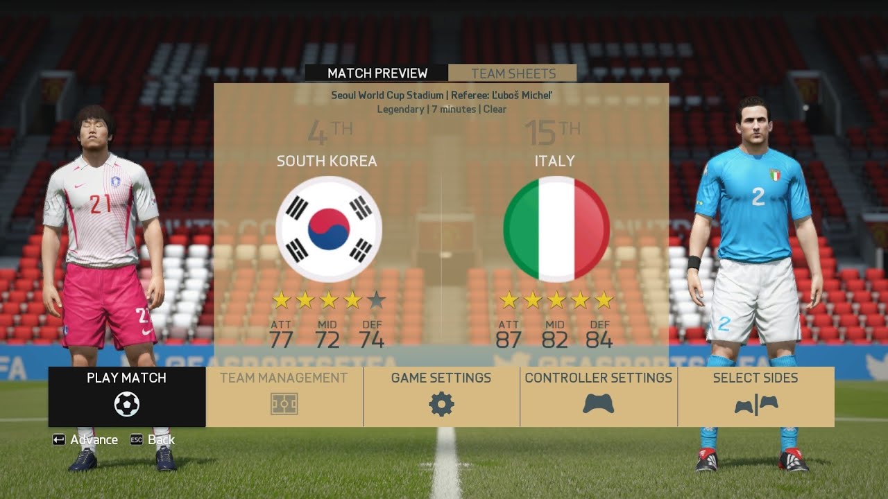 WORLD CUP 2002 • ROUND 16 • SOUTH KOREA vs ITALY • FIFA 16 PC • CLASSIC ...
