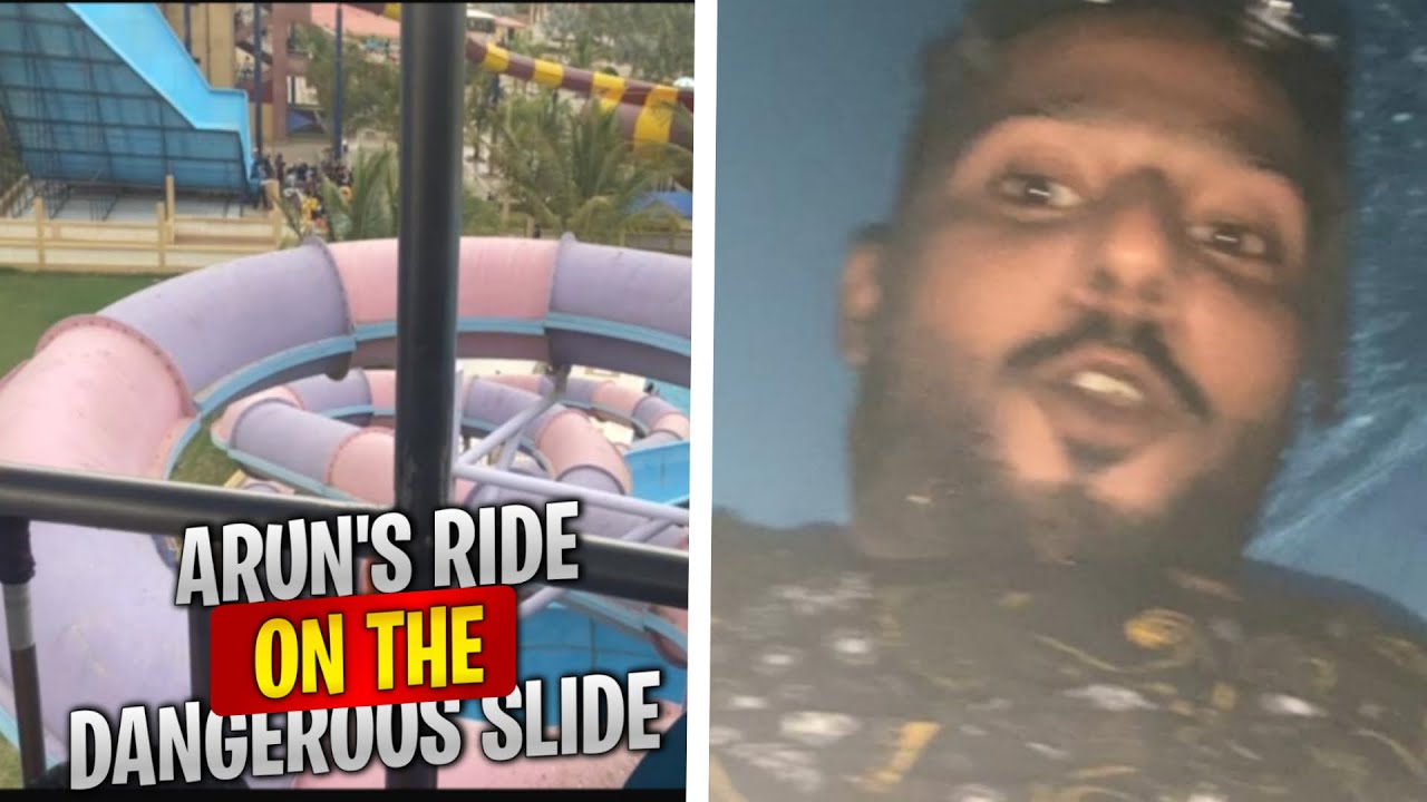Drunk Slide Ride Arun's Ride on the Dangerous Slide at Fiesta Water Park - YouTube