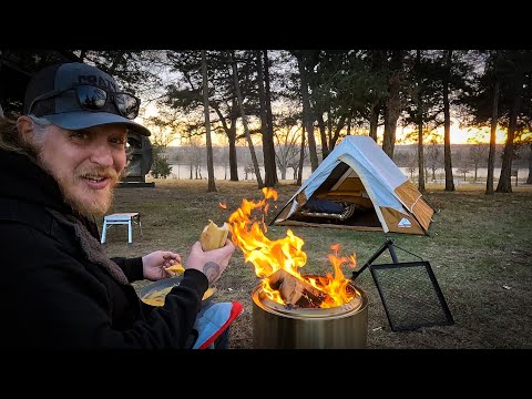 This Didn't Feel Like Winter Camping Until the Sun Went Down
