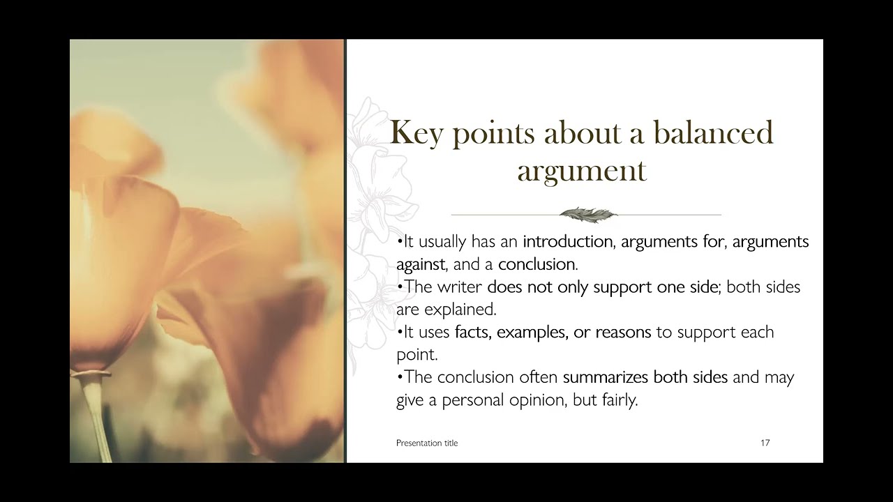 Balanced Argument Argument