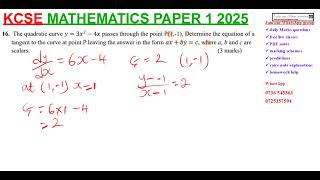 2025 KCSE MATHS PAPER 1 QUESTION 16