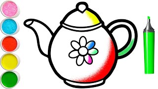 Bolalar uchun choynakni chizish/Drawing a teapot for children/Как нарисовать чайник для детей